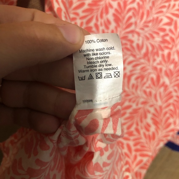 J Crew SZ XXS Tunic Top Pink Blue Short Sleeve - Picture 6 of 6